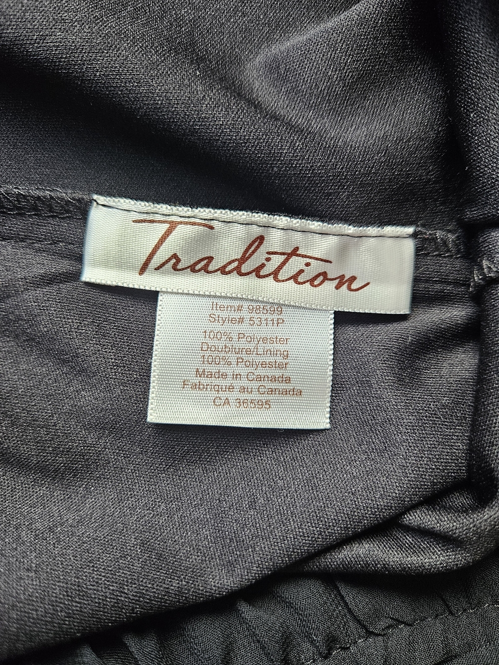 VTG Tradition Black Chiffon Split Palazzo Pants High Slit Wide Leg Size XL - Picture 7 of 9